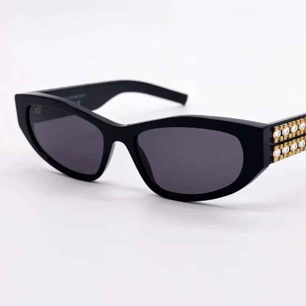 New! Givenchy Elegant Black Sunglasses with Crystals, GV40078I 01A, Authentic